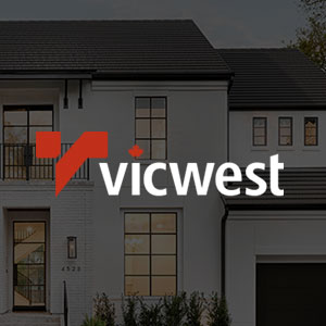 Vicwest logo on a transparent black background