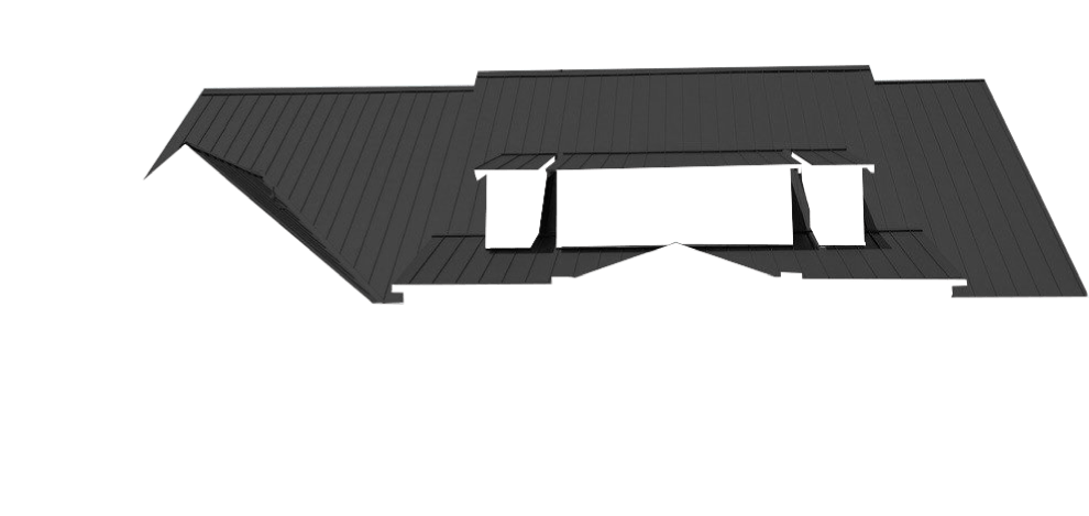 Desaturated metal roof